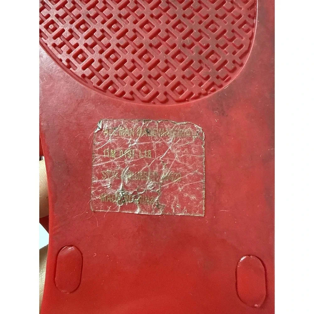 Tory Burch Women's Mini Miller Jelly Thong Sandals Flip Flops Size 11 Red Logo - Picture 7 of 7